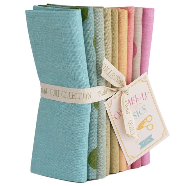 Seasonal Chambray Fat Quarter Bundle | Tilda Fabrics | 9 FQs - Spring Pastels