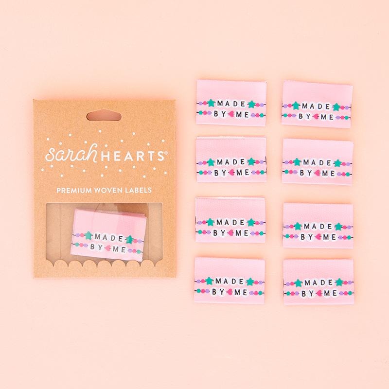 Sew In Labels | Sarah Hearts - Made By Me - 1-1/2" x 1"