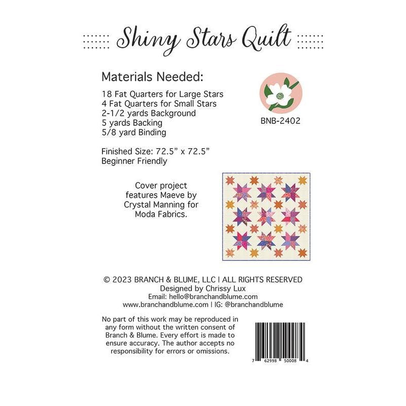 Shiny Stars Quilt Pattern | Branch & Blume