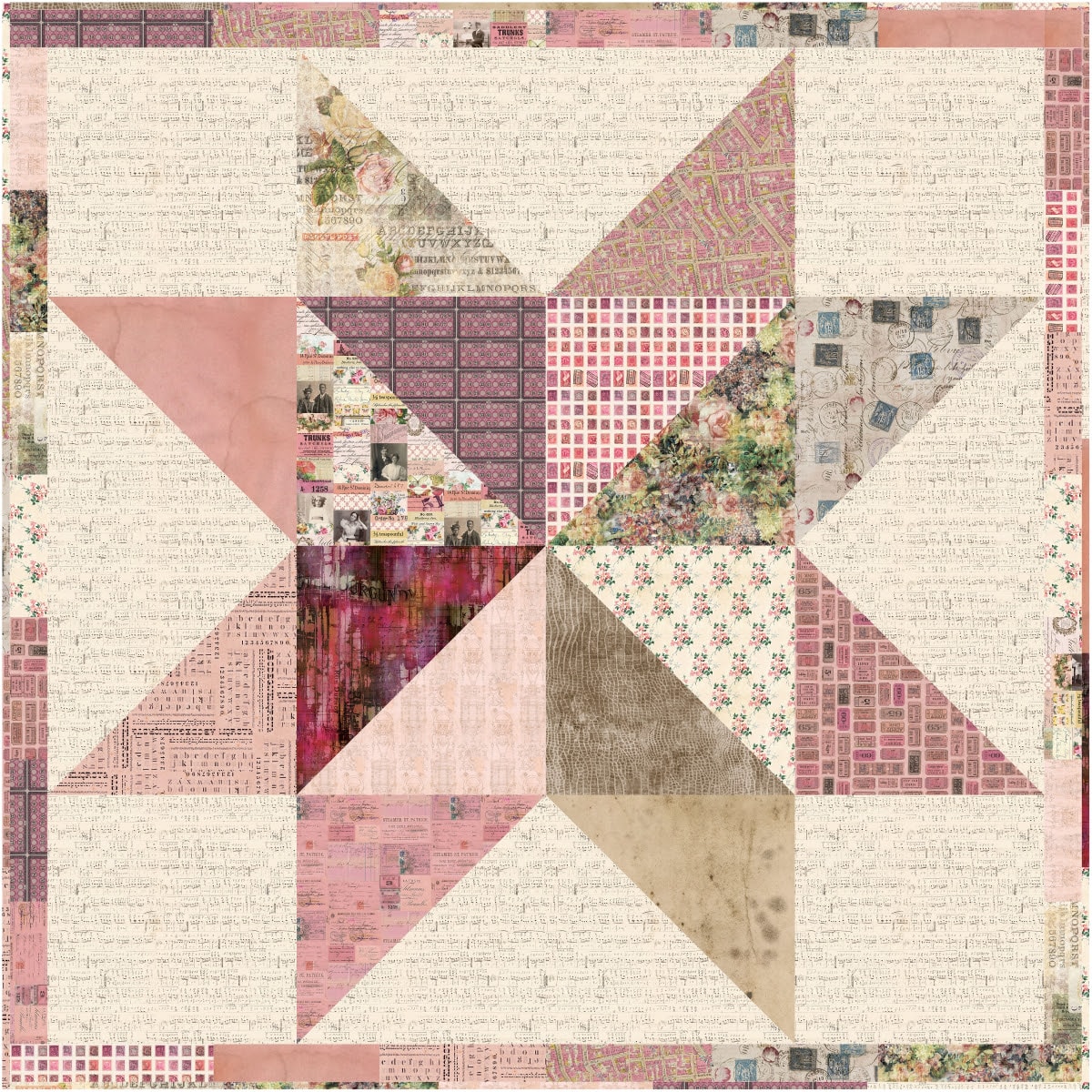 Standout Star Quilt Pattern - Pink Palette