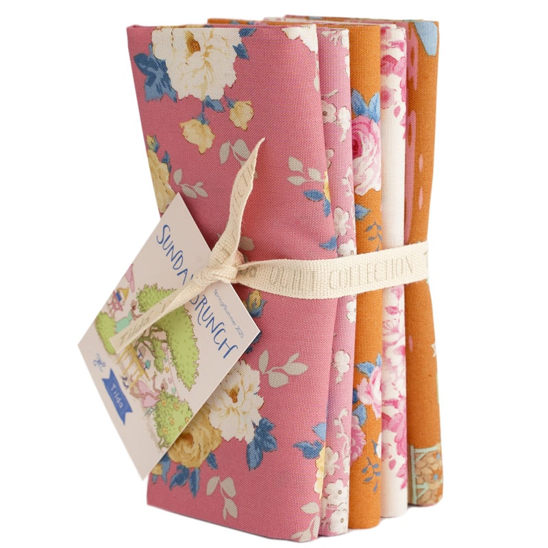 Sunday Brunch Fat Quarter Bundle | Tilda Fabrics - Pink/Ginger Colorstory 5FQs