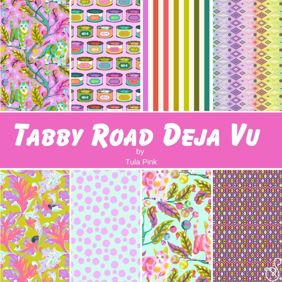 Tabby Road (Déjà Vu) Half Yard Bundle | Tula Pink | 8 SKUs