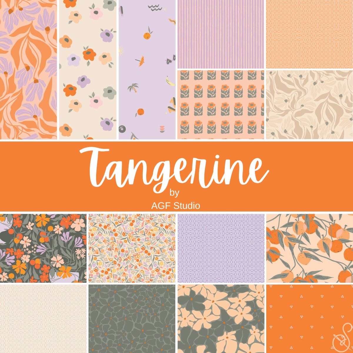 Tangerine Fat Quarter Bundle | AGF Studio | 15 FQs