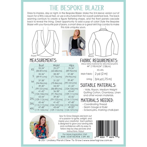 The Bespoke Blazer by Sew to Grow