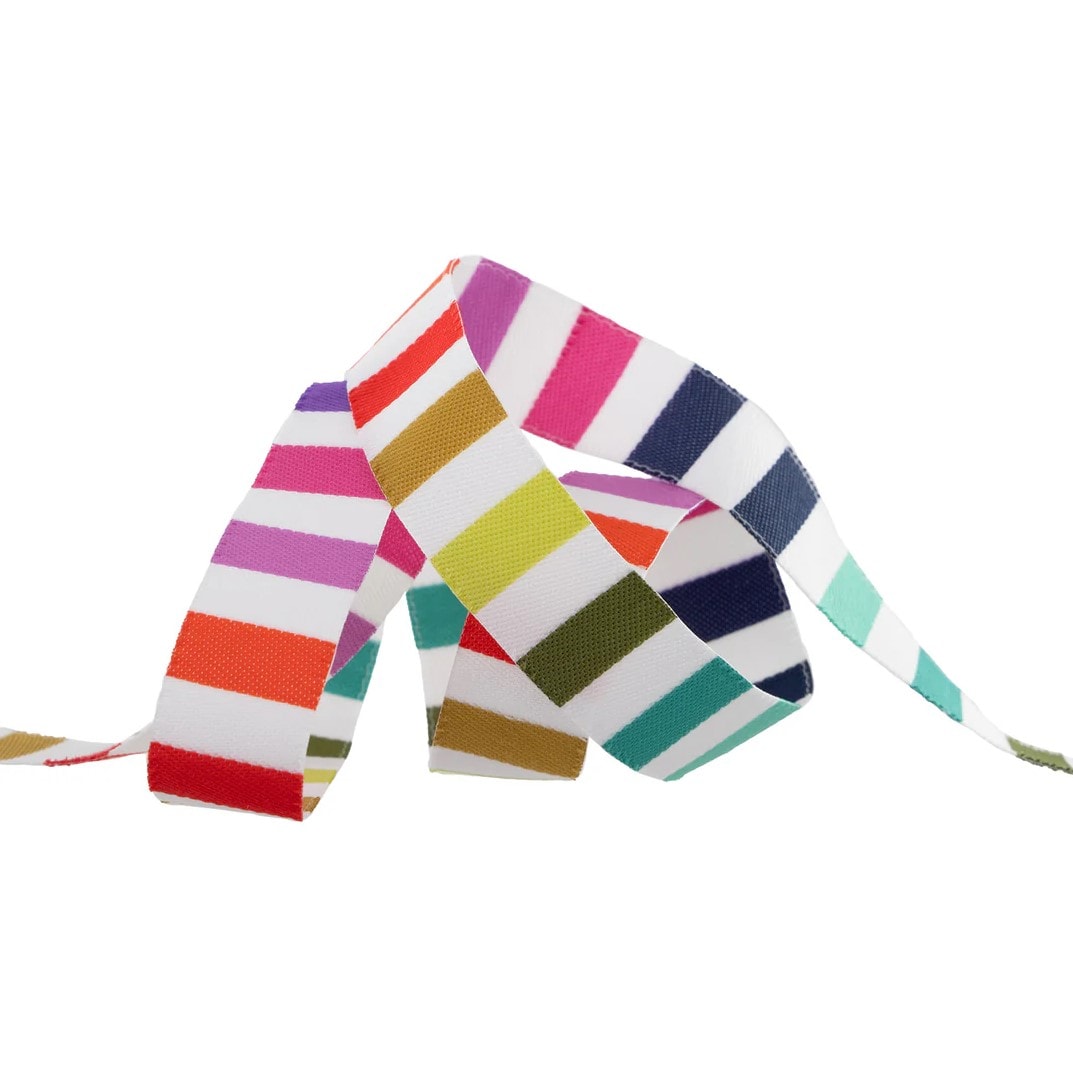 Tula Pink Tabby Road Ribbon - Rainbow Stripes - 5/8"