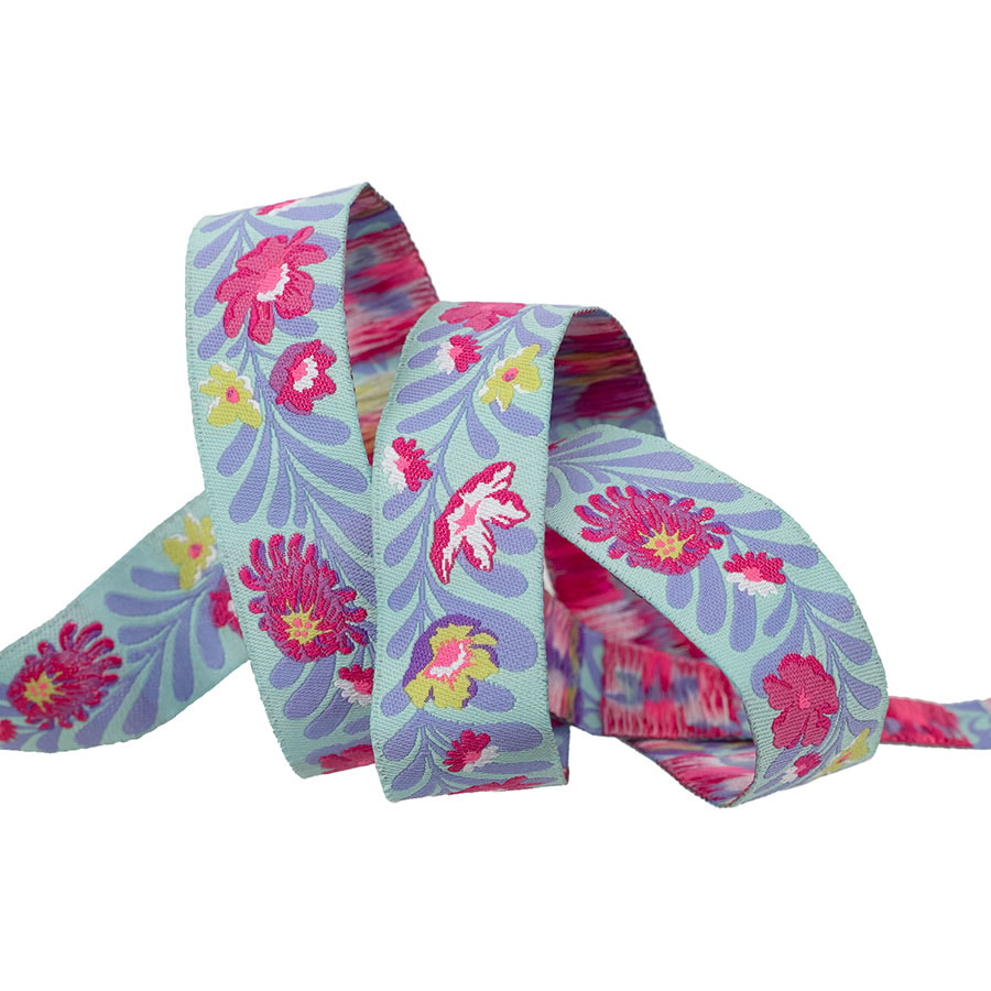 Tula Pink Untamed Ribbon - Flowerfield- Cosmic 7/8"