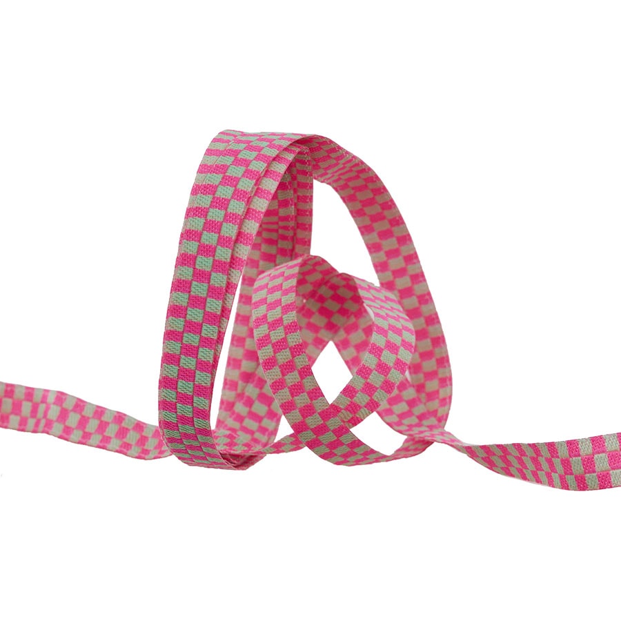 Tula Pink Untamed Ribbon - Check Please - Cosmic 1/4"