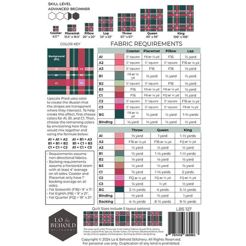 Upscale Plaid Quilt Pattern | Lo & Behold Stitchery