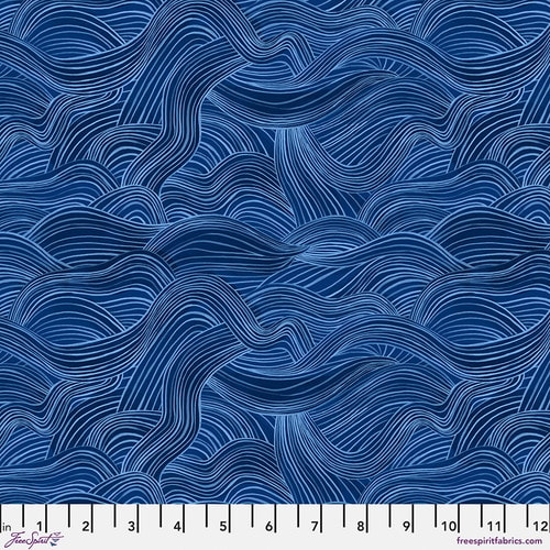 Watercolor Waves - Dark Blue