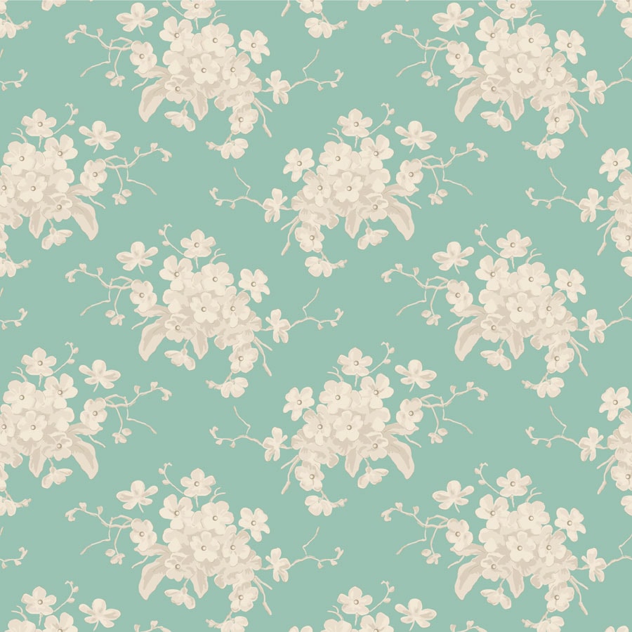 White Flower - Teal