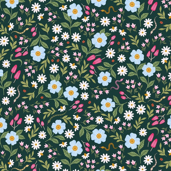 Wildflower Field Emerald Fabric Yardage | SKU: EM202-EM1 | Stash Fabrics